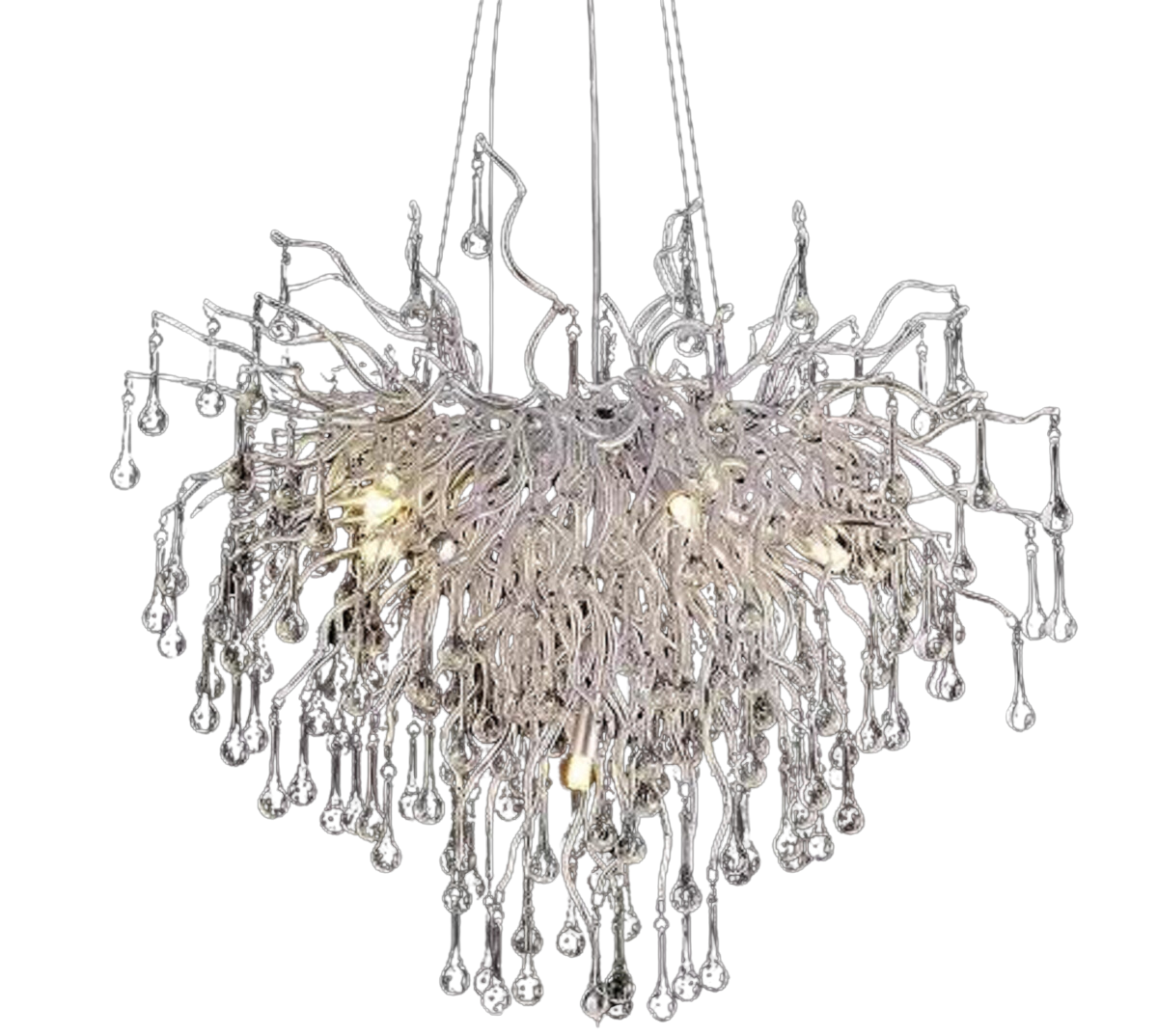 Люстра Sirius с хрустальными подвесами под двенадцать ламп G9 Хром (WM-7001/800)