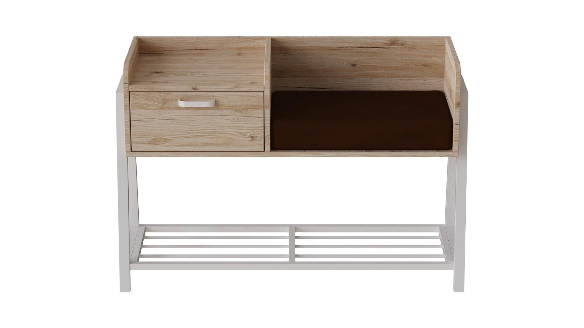 Банкетка з тумбочкою Ferrum-decor Бланка метал/ДСП 16 мм 540x1000x320 мм Білий/Дуб Сан-Марино (FRD-103032) Банкетка з тумбочкою Ferrum-decor Бланка метал/ДСП 16 мм 540x1000x320 мм Білий/Дуб Сан-Марино (FRD-103032)