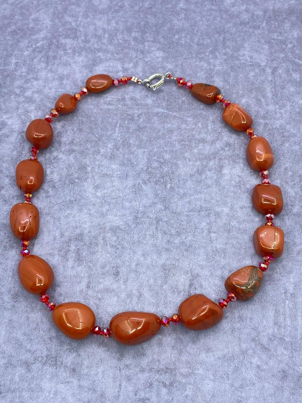 Бусы яшма 50 см Коричневый (9950)