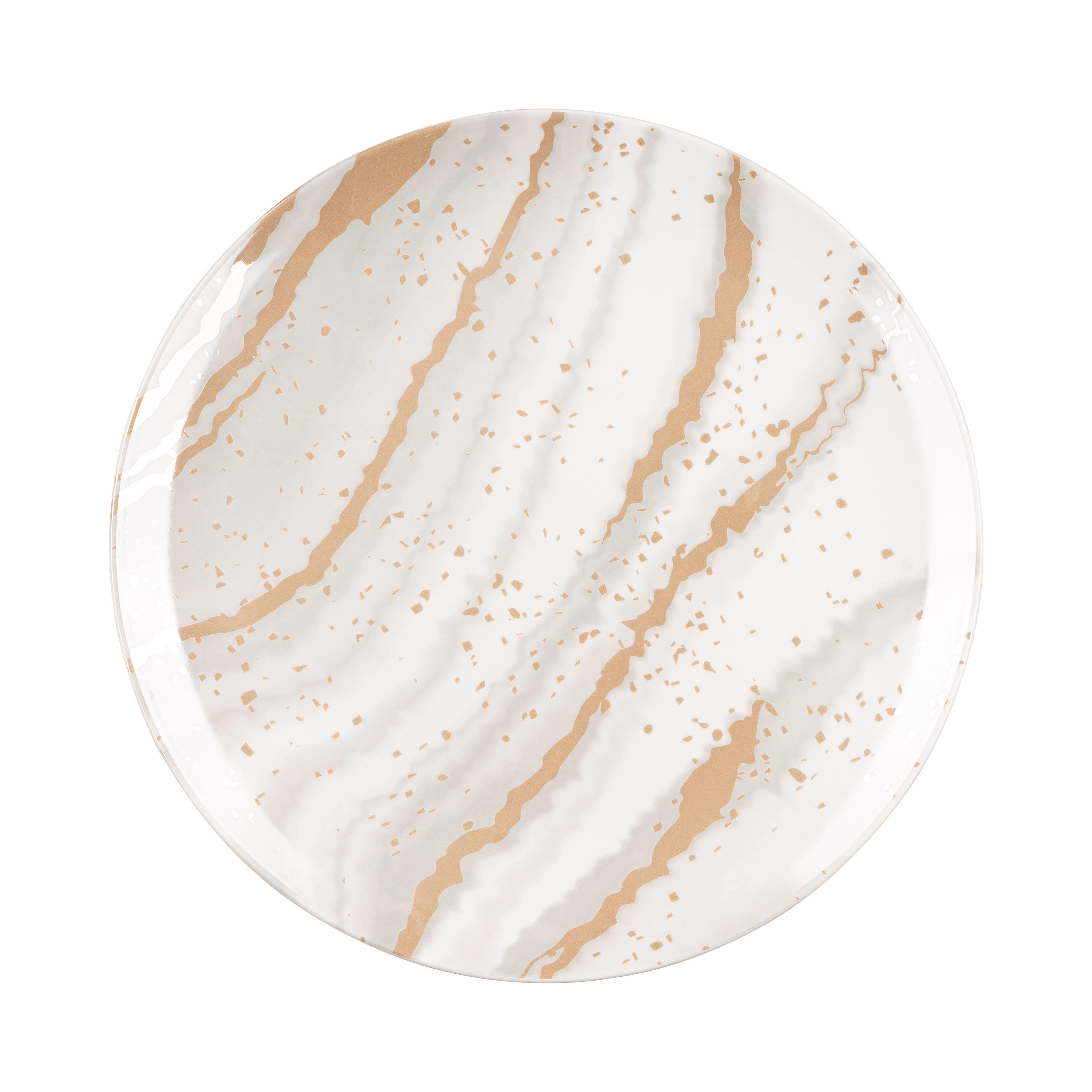 Тарелка для обеда Ardesto Sparkle фарфор Ø 27 см Бело-бежевый (28327867)