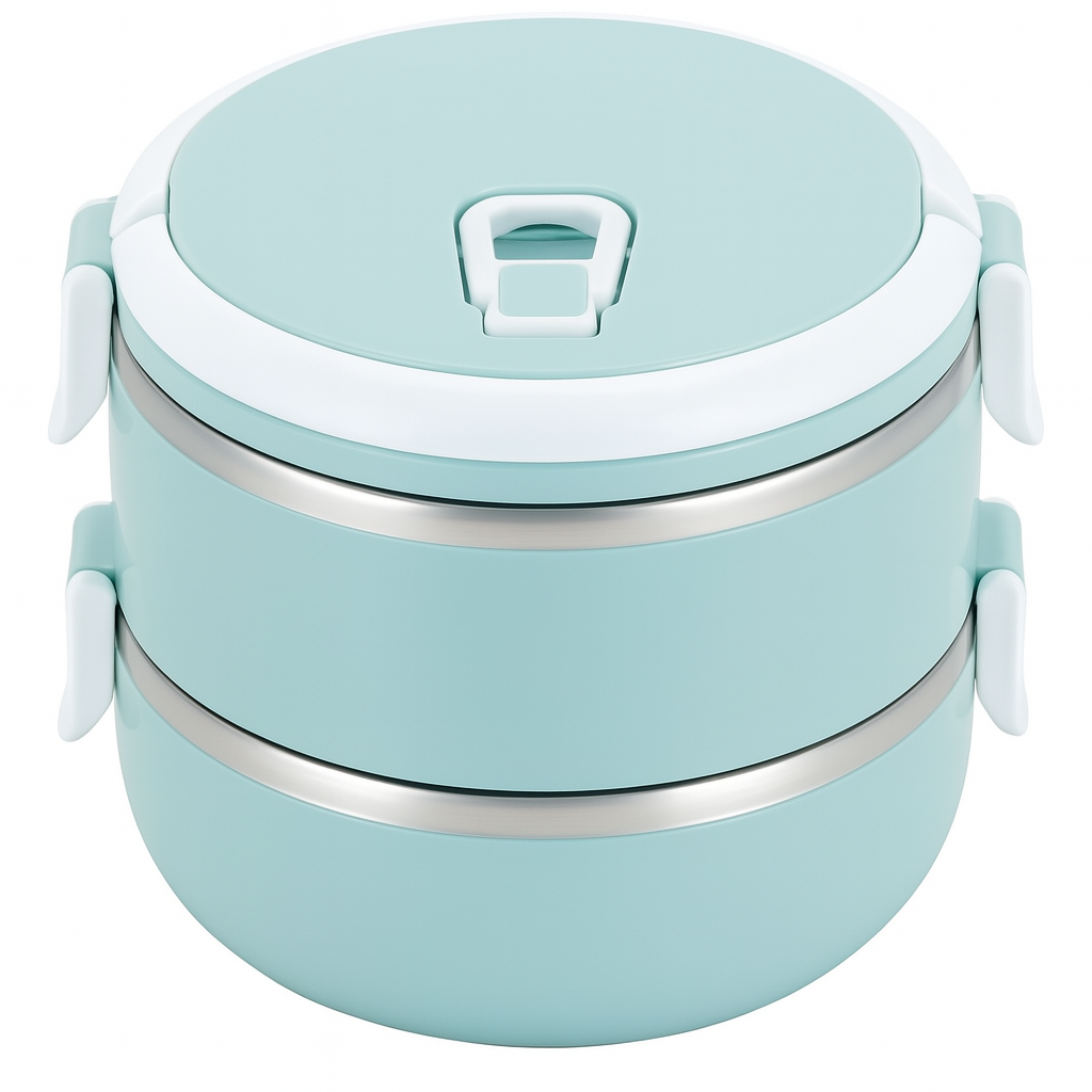 Ланч-бокс термо Empire 3515 V двухсекционный круглый 2 емкости 0,7 л Серый (614523)