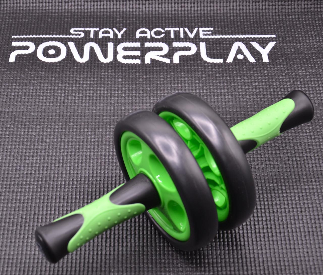 Колесо для пресса двойное PowerPlay 4327 Dual-Core Ab Wheel Черно-зеленый (PP_4327_Black/Green) - фото 5