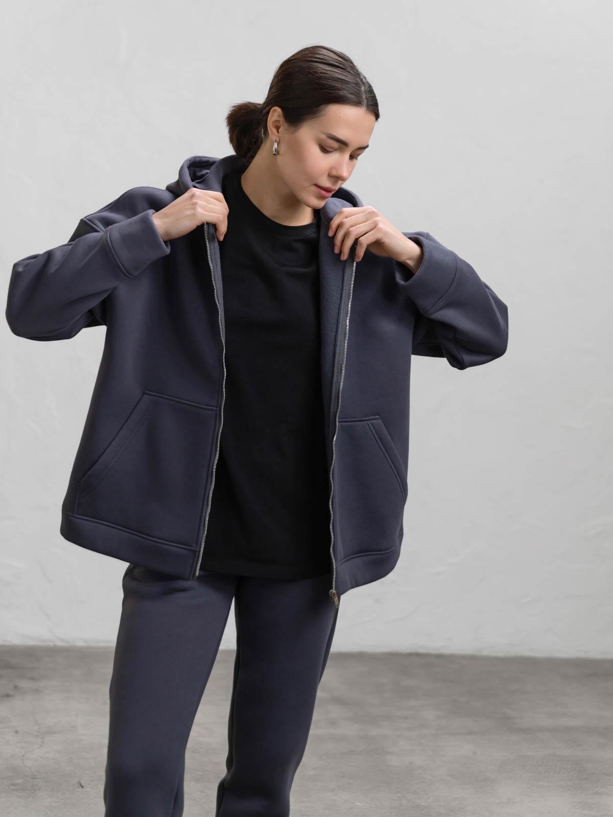 Худі жіноче з начосом на блискавці FROMUS S/M Графітовий (2646-8) - фото 5 Худі жіноче з начосом на блискавці FROMUS S/M Графітовий (2646-8) - фото 5