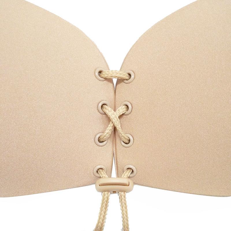 Невидимый силиконовый бюстгальтер для декольте Fly Bra Beige на шнуровке р. D Бежевый - фото 8