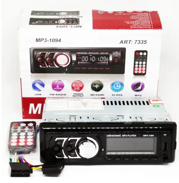 Автомагнитола 1Din MP3 1094 BT с Bluetooth и съемной панелью (7335) Автомагнитола 1Din MP3 1094 BT с Bluetooth и съемной панелью (7335)