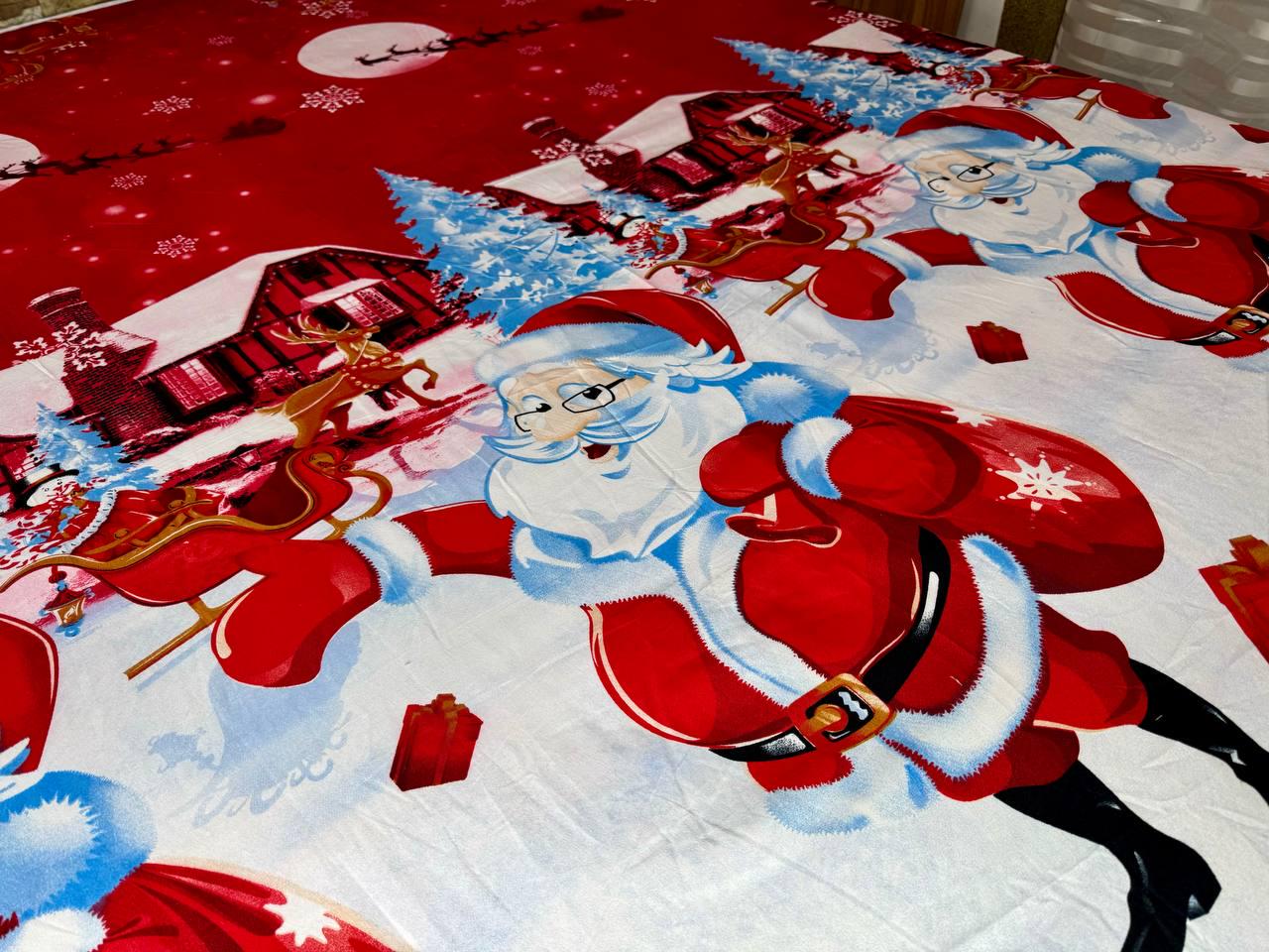 Простынь на резинке из сатина Новогодний 160х200 см (S-NY-3/WP/x160) - фото 3