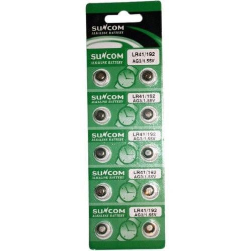Батарейка таблетка Sunkom AG3 LR41 Alkaline 192 1,55 В 10 шт. (287253) Батарейка таблетка Sunkom AG3 LR41 Alkaline 192 1,55 В 10 шт. (287253)