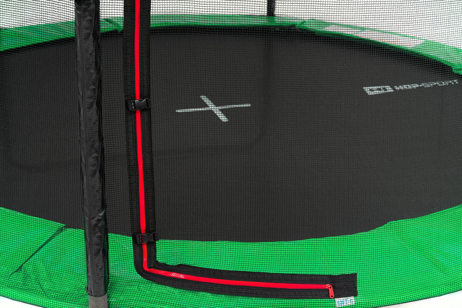 Батут Hop-Sport 10ft (305 см) з зовнішньою сіткою (4 ноги) Чорно-зелений - фото 9