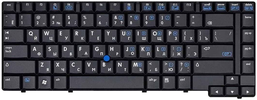 Клавиатура для ноутбука HP Compaq 8510P Point Stick Black
