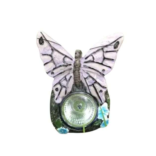 Садовый светильник Lemanso на солнечной батарее 6500К с выключателем фиолетовая Бабочка IP44 (CAB124)