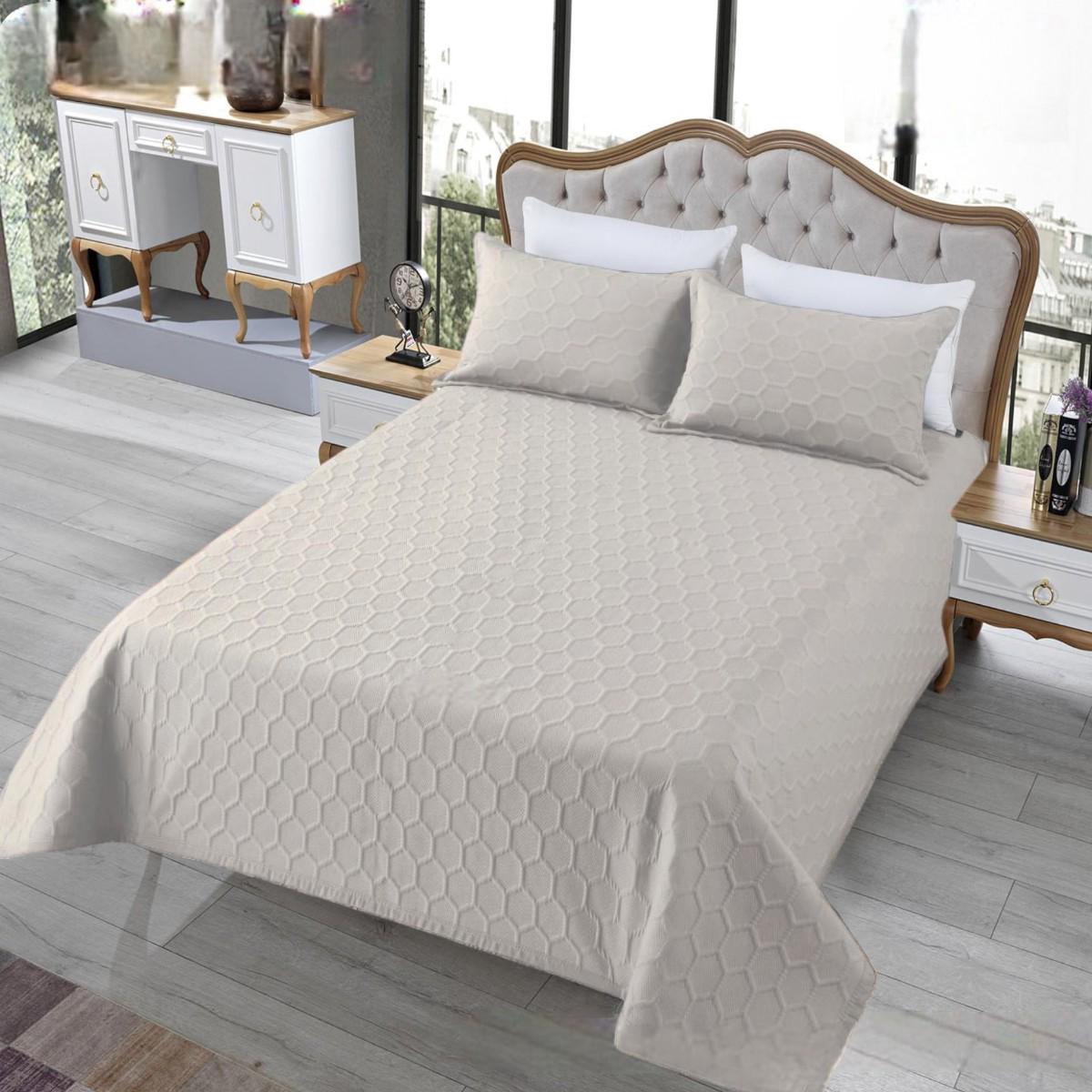 Покрывало хлопковое стеганое и 2 наволочки Koloco евро 220х240 см Светло-серый (41698) - фото 2 Покрывало хлопковое стеганое и 2 наволочки Koloco евро 220х240 см Светло-серый (41698) - фото 2