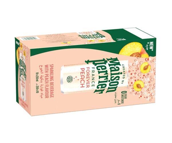 Вода минеральная газированная со вкусом персика Maison Perrier без сахара 10 шт. х 0,25 л - фото 3