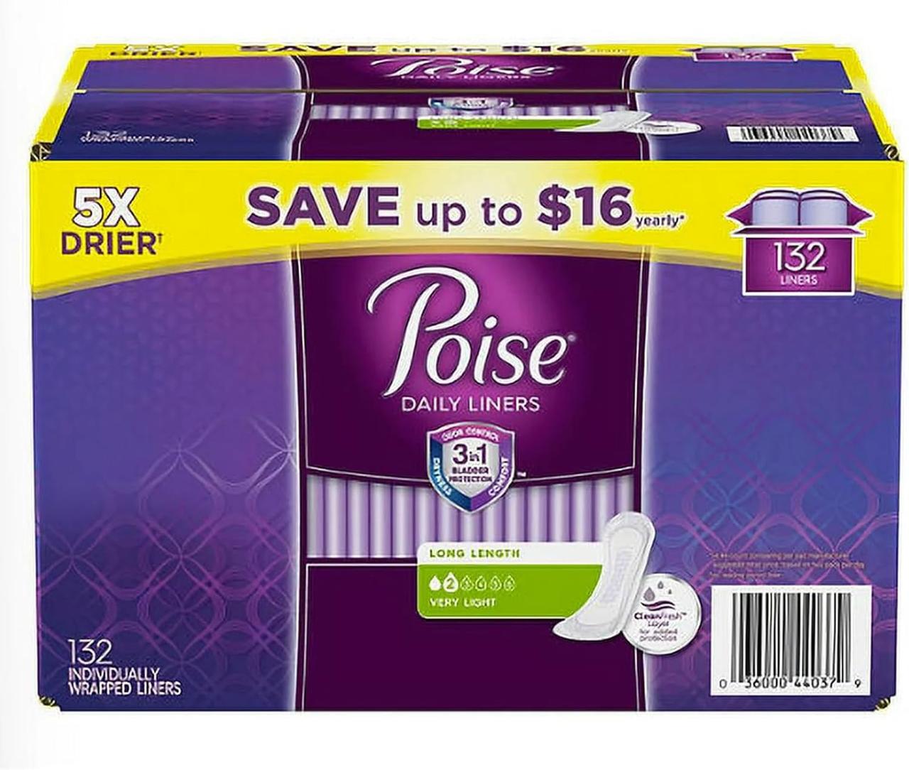 Прокладки Poise дуже легкі поглинаючі довгі 132 шт.