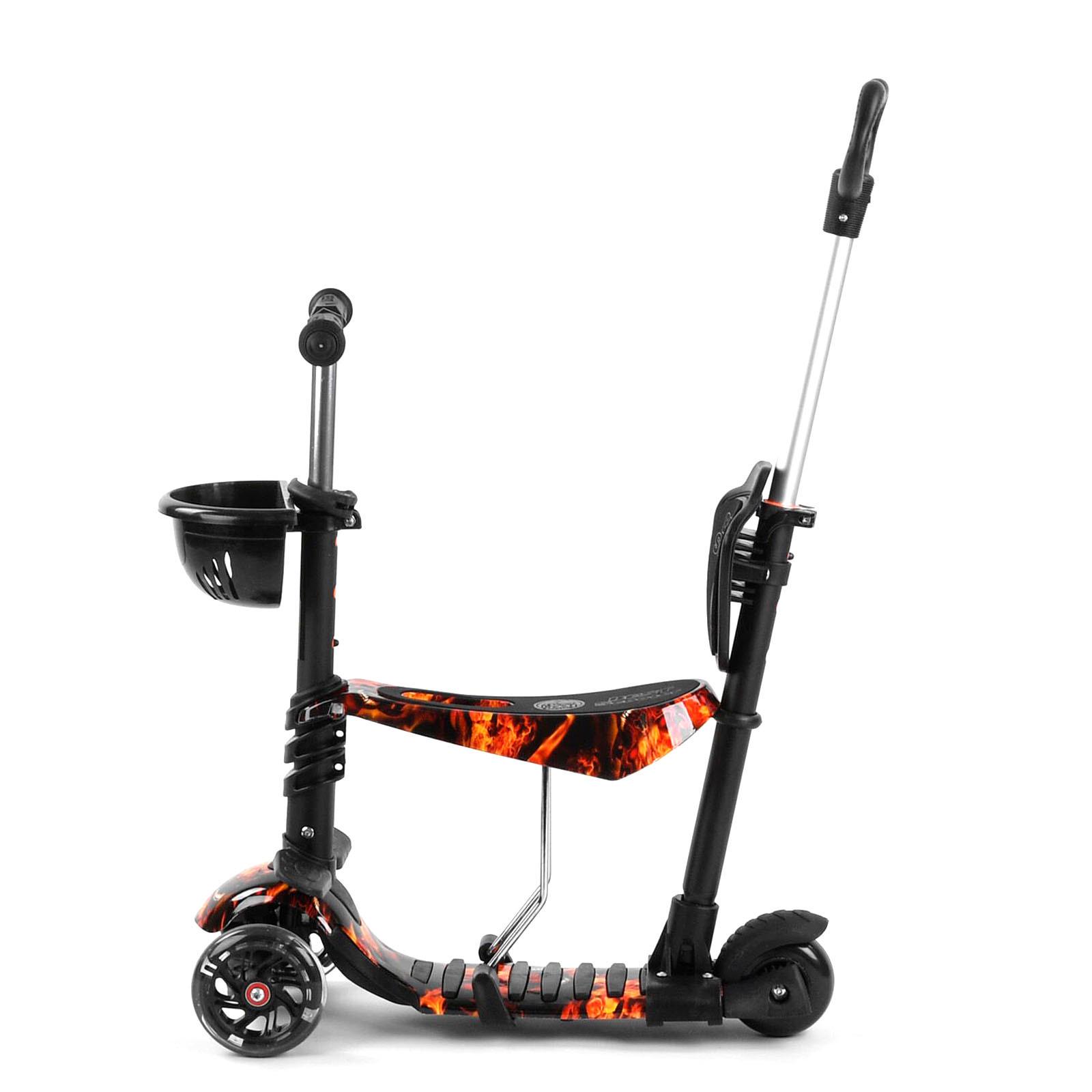 Самокат Scooter со световым эффектом 5в1 Черно-оранжевый (6900066350283) - фото 2