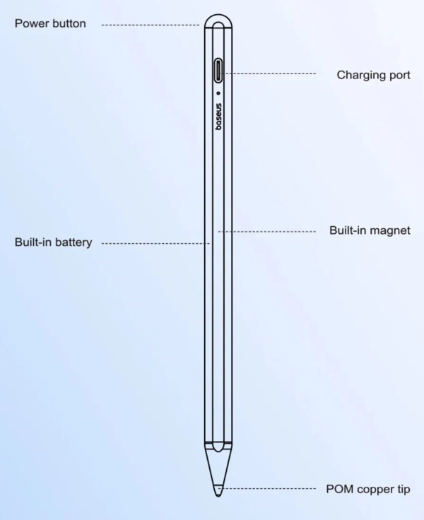 Стилус BASEUS Smooth Writing 2 Series Magnetic Design Lite для iPad 2018-2024 р (0283) - фото 4 Стилус BASEUS Smooth Writing 2 Series Magnetic Design Lite для iPad 2018-2024 р (0283) - фото 4