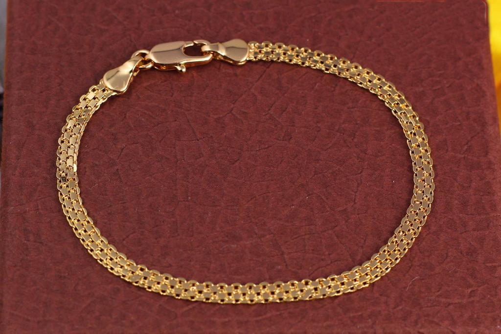 Браслет Xuping Jewelry новый бисмарк 17 см 3,5 мм Золотистый