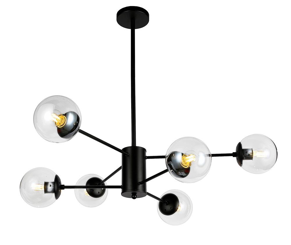 Люстра Levistella 7526033-6 BK+CL лофт Черный (2172278947)