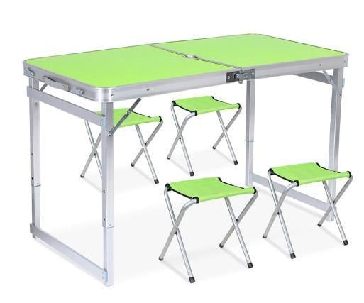 Стол для пикника Easy Camping усиленный раскладной металлические стулья 4 шт. Зеленый Стол для пикника Easy Camping усиленный раскладной металлические стулья 4 шт. Зеленый