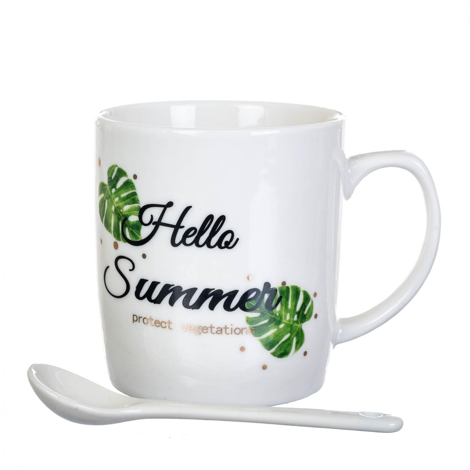 Кружка керамическая с ложкой Elisey Монстера4 200 мл (8201-018) Кружка керамическая с ложкой Elisey Монстера4 200 мл (8201-018)