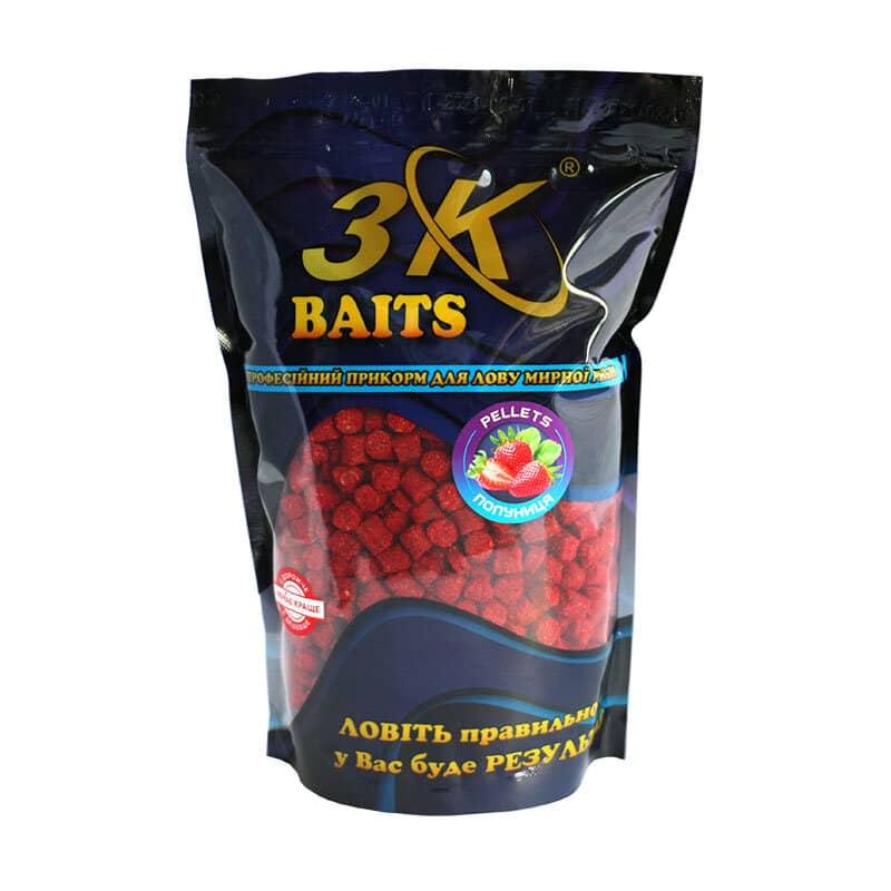 Пеллетс 3KBaits 8 мм 800 г Клубника (3KB1149)