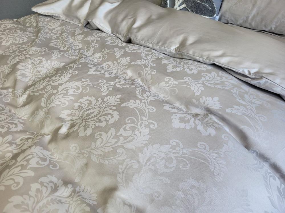 Комплект постельного белья Мир сатин жаккард Premium полуторный/наволочки 50х70/70х70 см Tiara Grey (6120) - фото 5