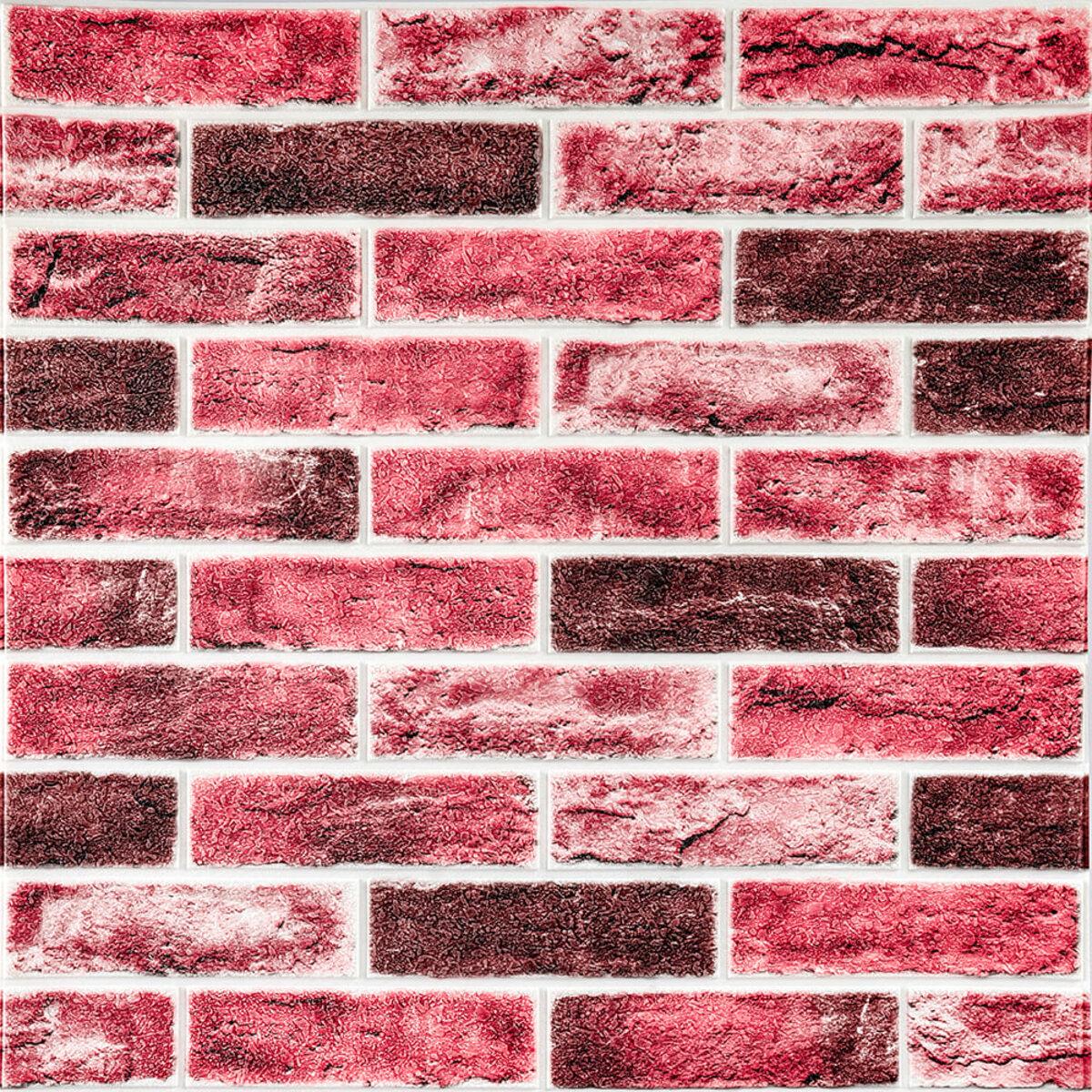 3D-панель самоклеящийся кирпич клинкер 700х700х5 мм Красный насыщенный (SW-00001182)