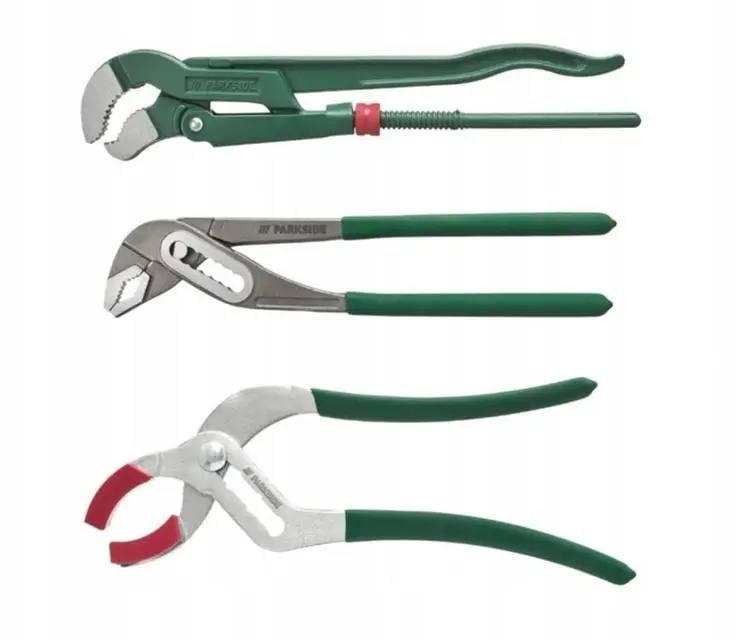 Набір сантехнічних плоскогубців Parkside 3 шт. трубний ключ/плоскогубці для сифона та водяного насоса (210768)