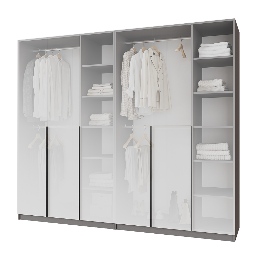 Шкаф распашной Меблітренд Чиназес Чи-2400 2400х500х2050 мм Графитовый/Белый (26862406) - фото 2 Шкаф распашной Меблітренд Чиназес Чи-2400 2400х500х2050 мм Графитовый/Белый (26862406) - фото 2