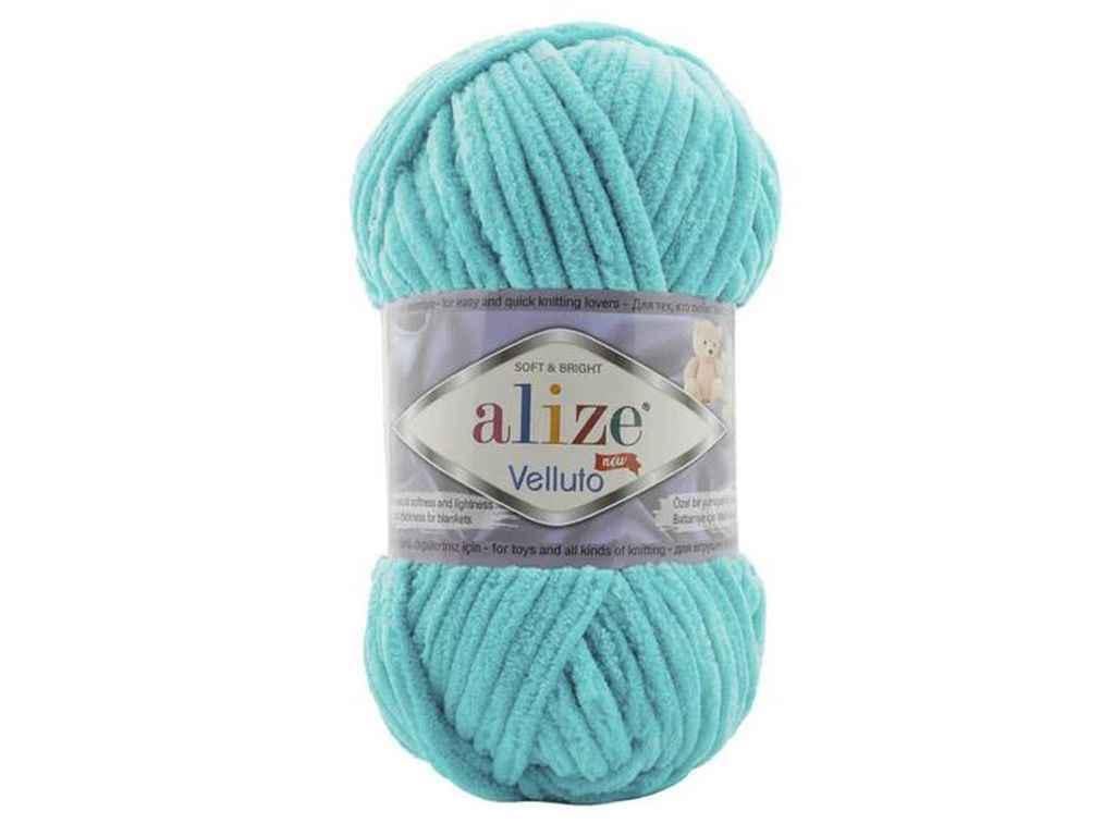 Пряжа Alize Velluto 100% микрополиэстер 100 г 68 м 5 шт. цвет 490 Бирюзовый (969567)