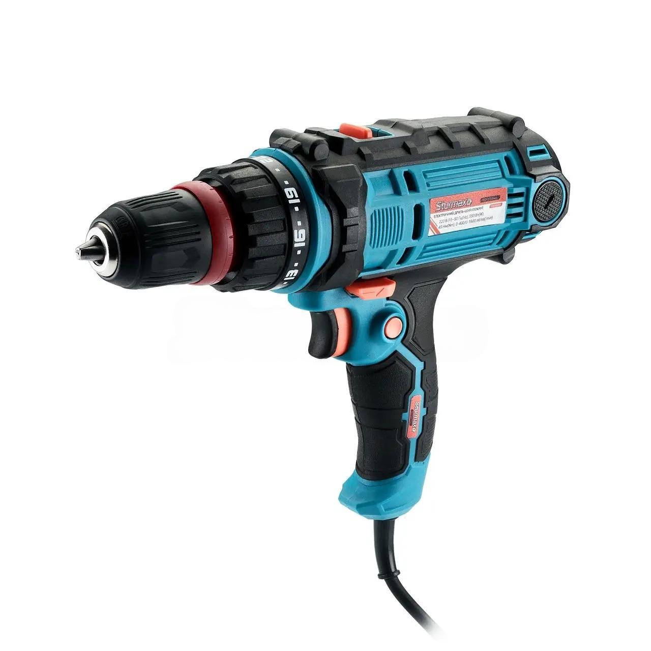 Дриль-шуруповерт швидкозатискний мережевий Sturmax IDM2155DFR 2494073746 550 Вт 2 швидкості 45 Нм (2494073746)