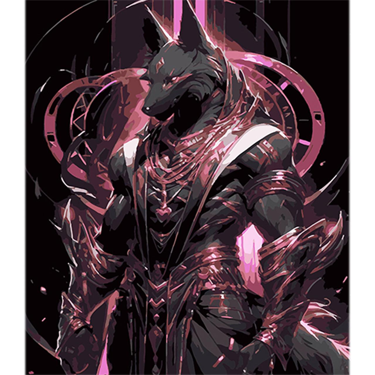 Картина по номерам Strateg Премиум Анубис и вечная мудрость на черном фоне 40х50 см (AH1104)