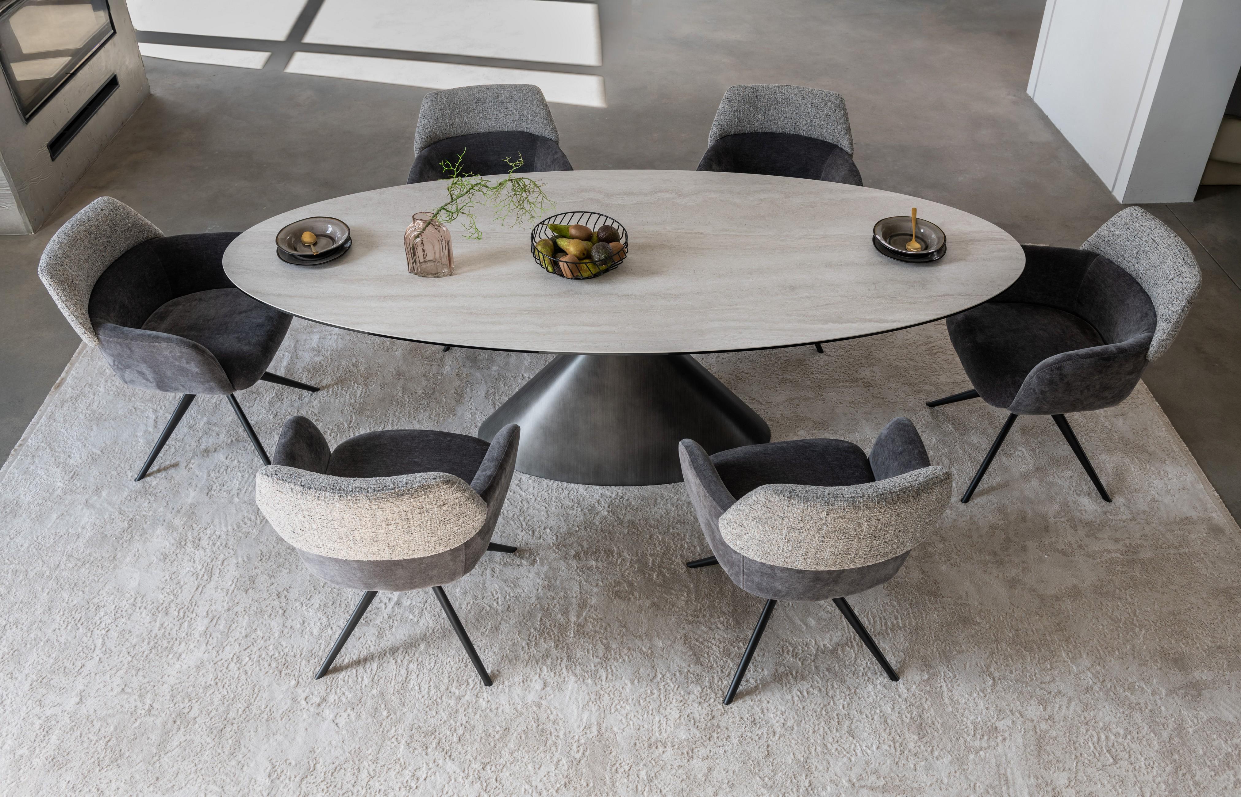 Стіл керамічний обідній Тереза Ветро 2400/1000/760 мм Грей травертін/Чорний (TML-1260) - фото 6 Стіл керамічний обідній Тереза Ветро 2400/1000/760 мм Грей травертін/Чорний (TML-1260) - фото 6