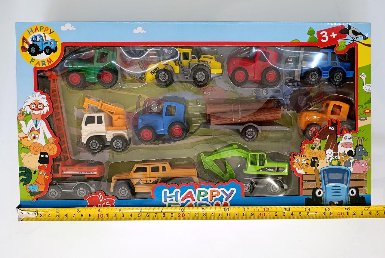 Набор игровых тракторов синий - фото 2 Набор игровых тракторов синий - фото 2