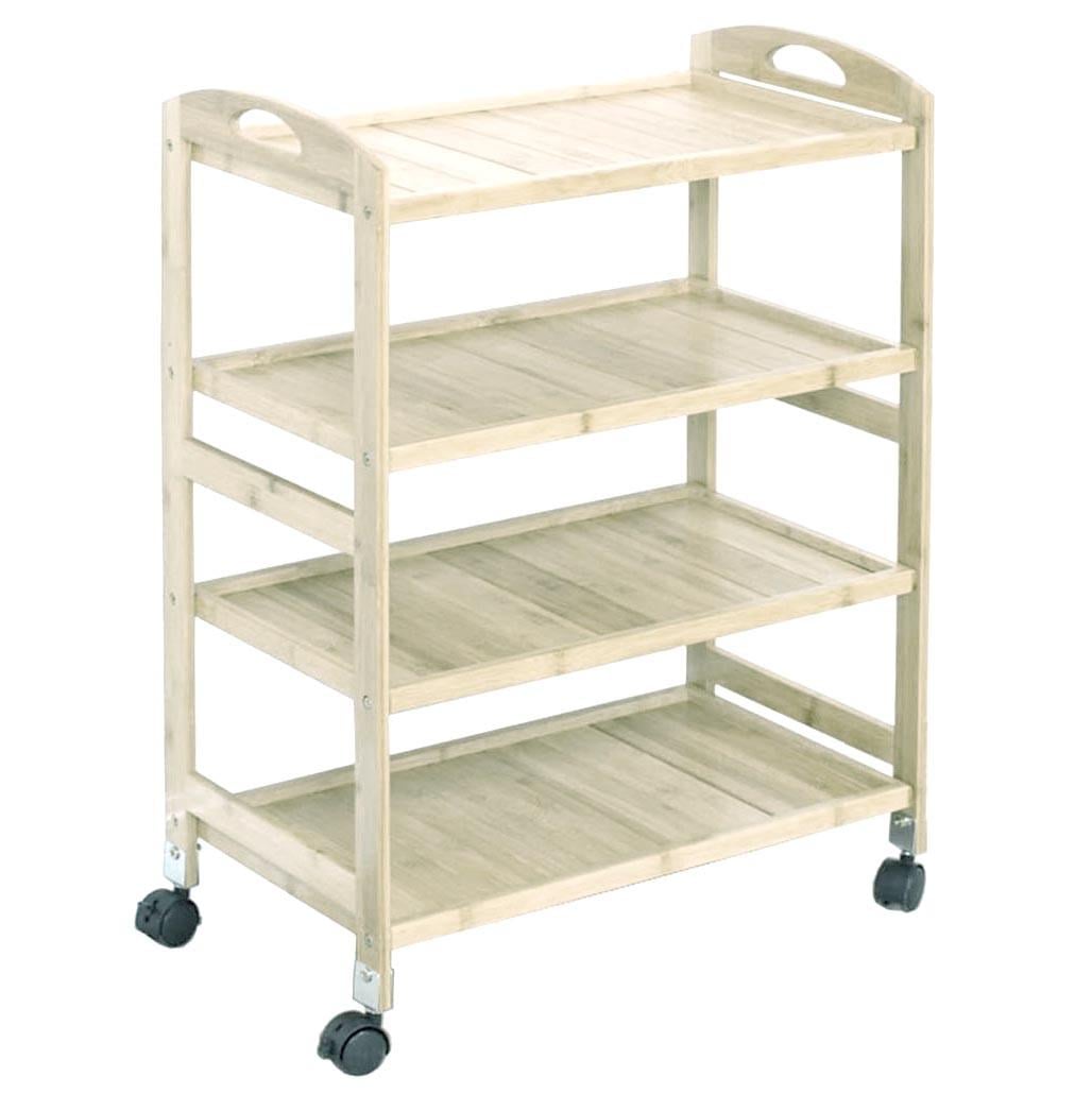 Этажерка для ванной из дерева на колесиках Экстиль Бланже (АБТ-009201)