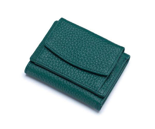 Кошелек женский маленький из высококачественной PU кожи Темно-зеленый