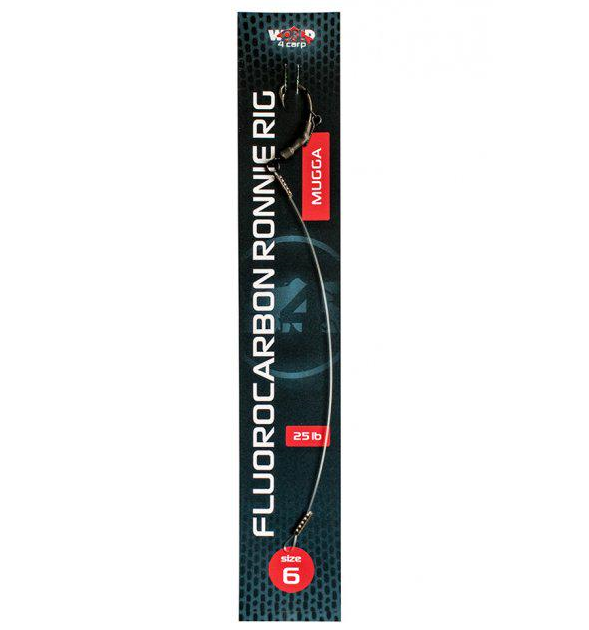 Готовий повідець World4Carp Fluorocarbon Ronnie Rig Mugga №6 гачок з флюорокарбону