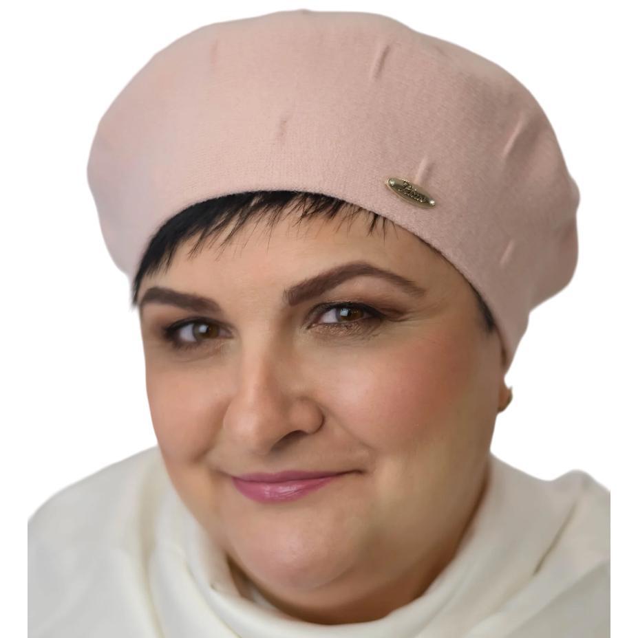 Берет двойной женский из вискозы Lirus Дейзи one size Розовый