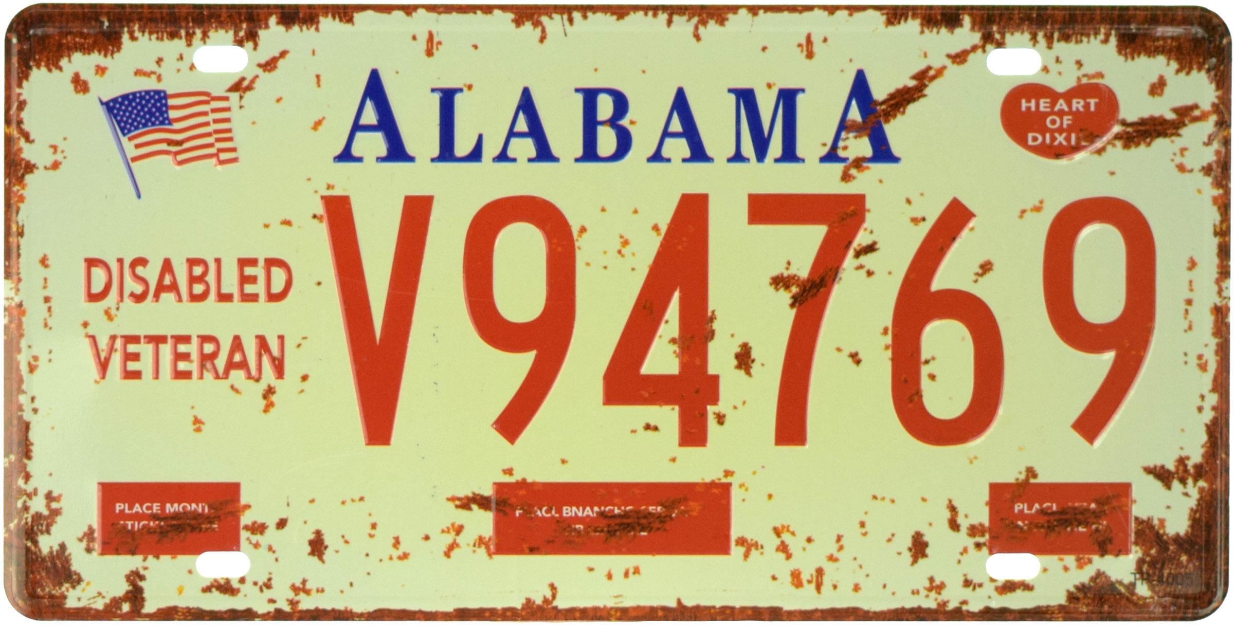 Табличка металлическая Алабама/Alabama V94769 15x30 см