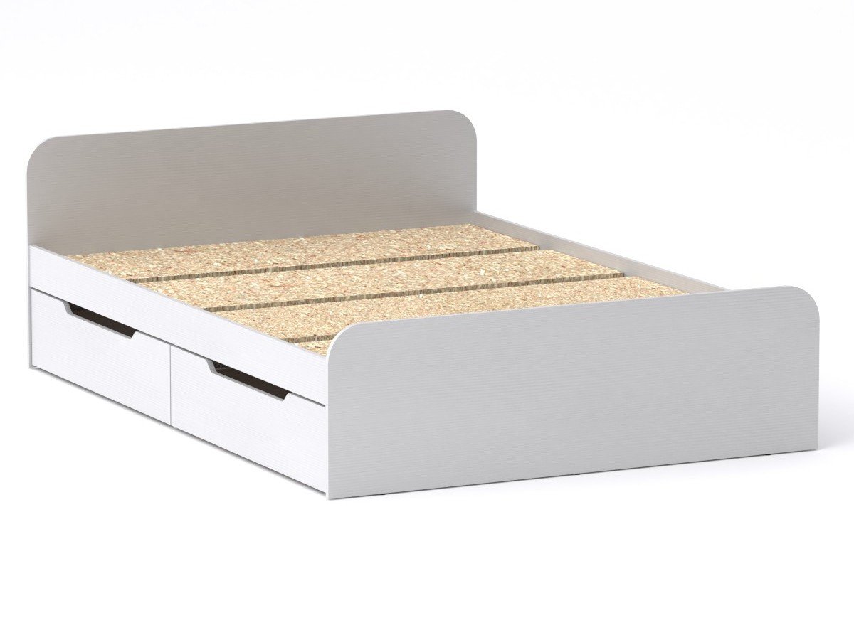 Кровать двуспальная Компанит Виола 140 4 ящика 204,2х145,2х67 см Альба белый (14681)