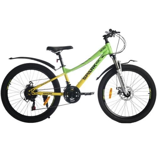 Велосипед Spark NERO колеса 24" стальная рама 12" Салатовый с желтым (000239223)