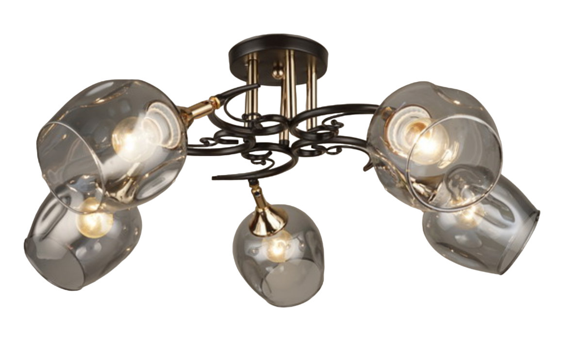 Люстра декоративная Valeso V W3009/5 на 5 плафонов Black/Gold