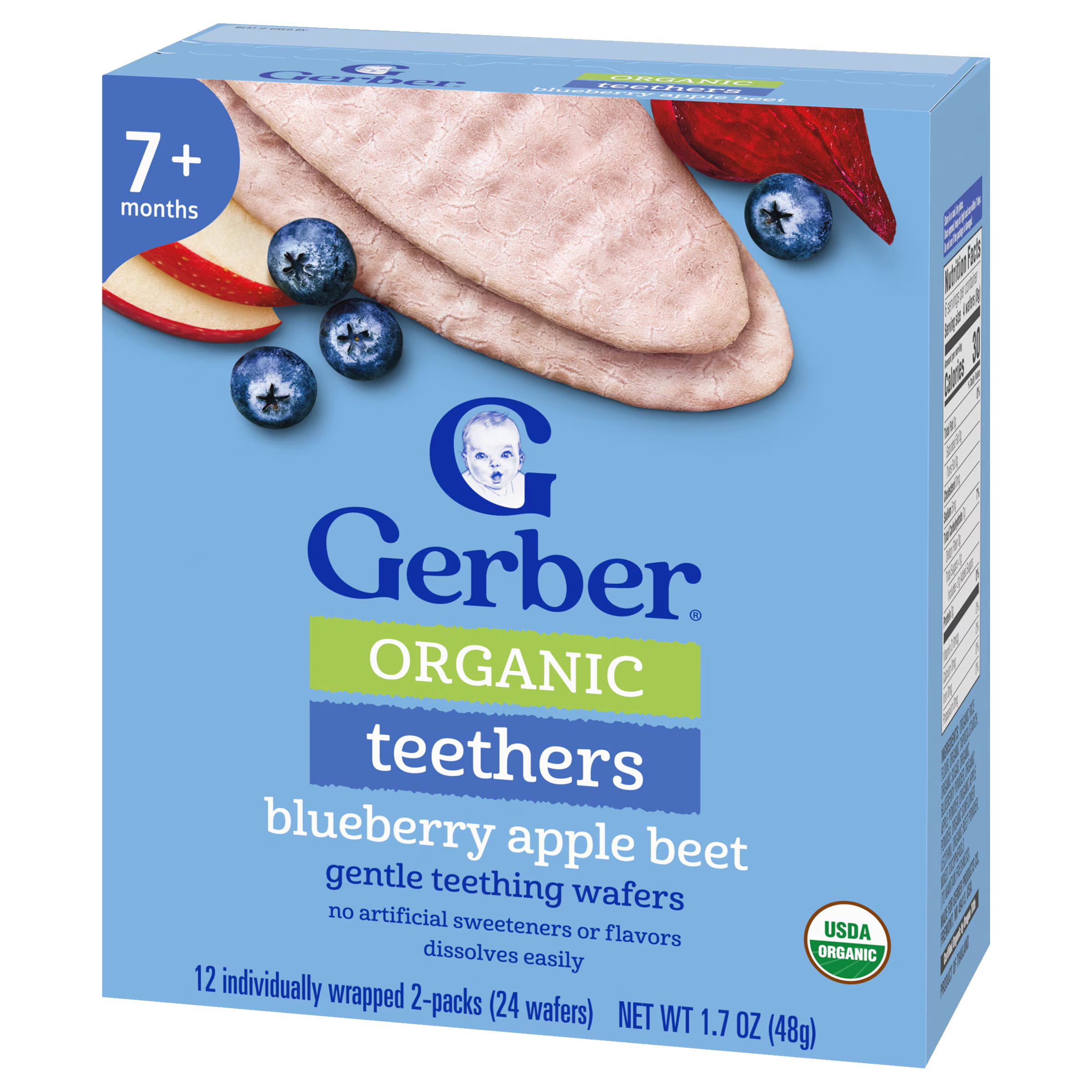 Вафли для прорезывания зубов Gerber органические 12 пакетиков (14559374)