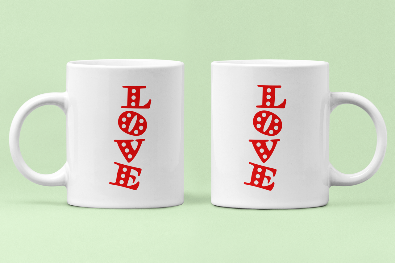 Чашки парні "Love" для закоханих 330 мл Білий (ВЛ9Ч)