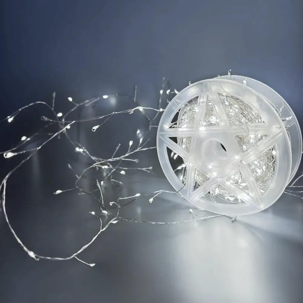 Гирлянда мишура Solar Капля 8 режимов 1500 ламп с пультом белая невидимый провод 220В 50 м Белый (541143U)