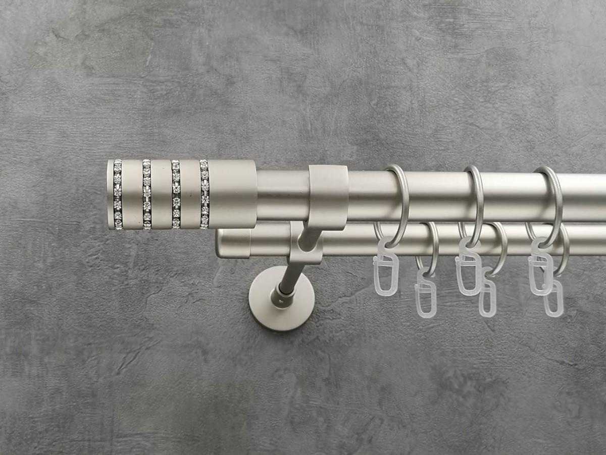 Карниз Quadrum Барамела гладка штанга подвійний модерн 25/19 мм 400 см Сатин (272280181)