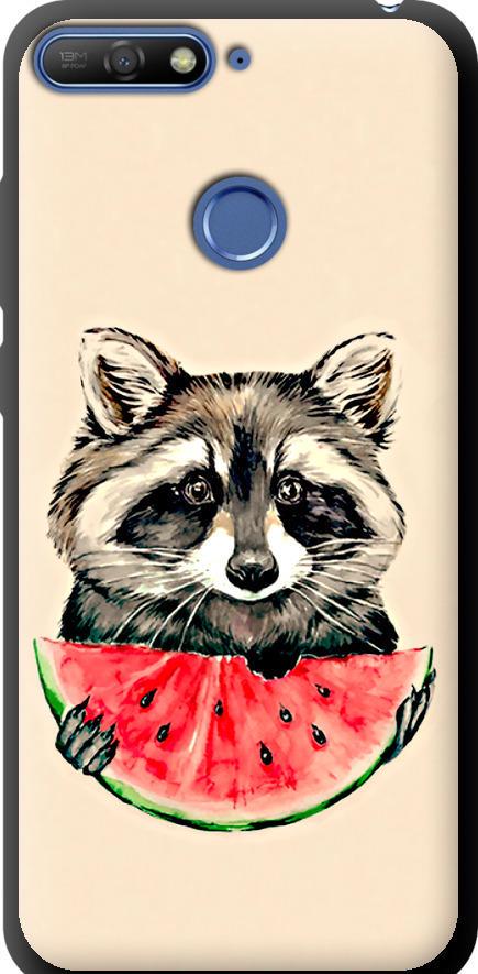 Чехол на Huawei Honor 7C Енотик с арбузом (4605b-1411-42517)