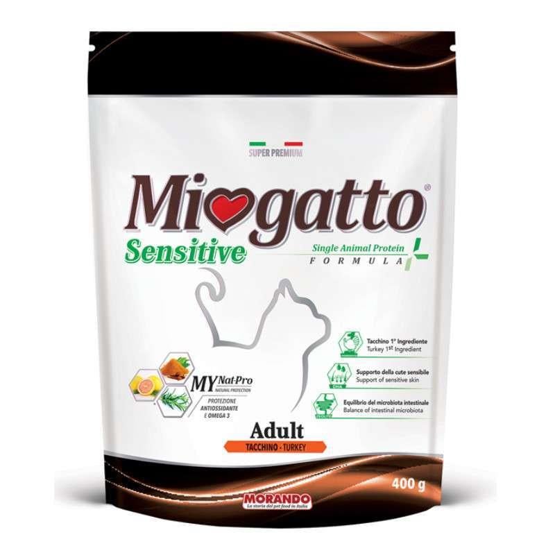 Корм сухий монопротеїновий для котів Morando Miogatto Sensitive Monoprotein Turkey з індичкою 400 г (11237396)