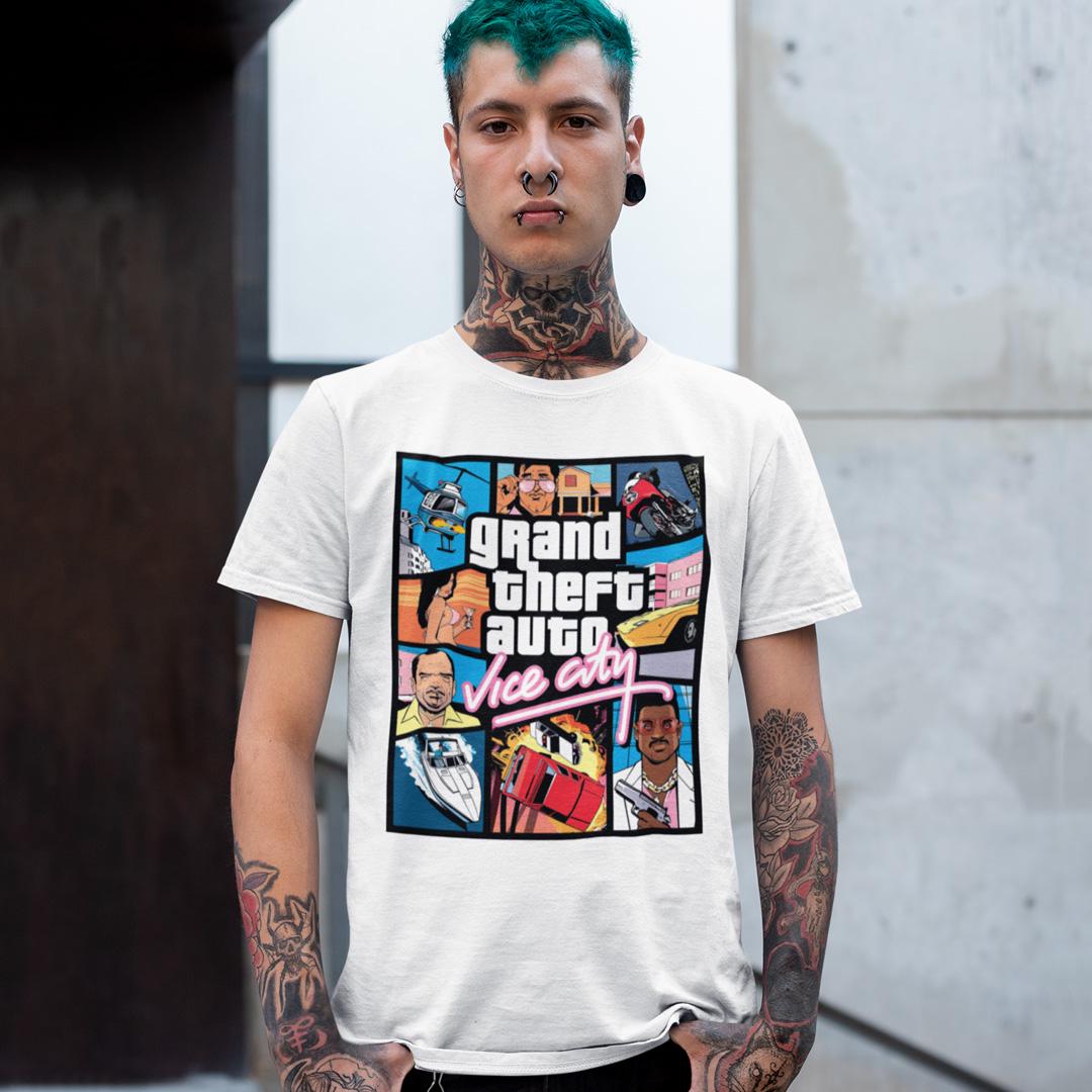 Футболка унисекс Grand Theft Auto GTA Vice City wht 2XL Белый (32701268)