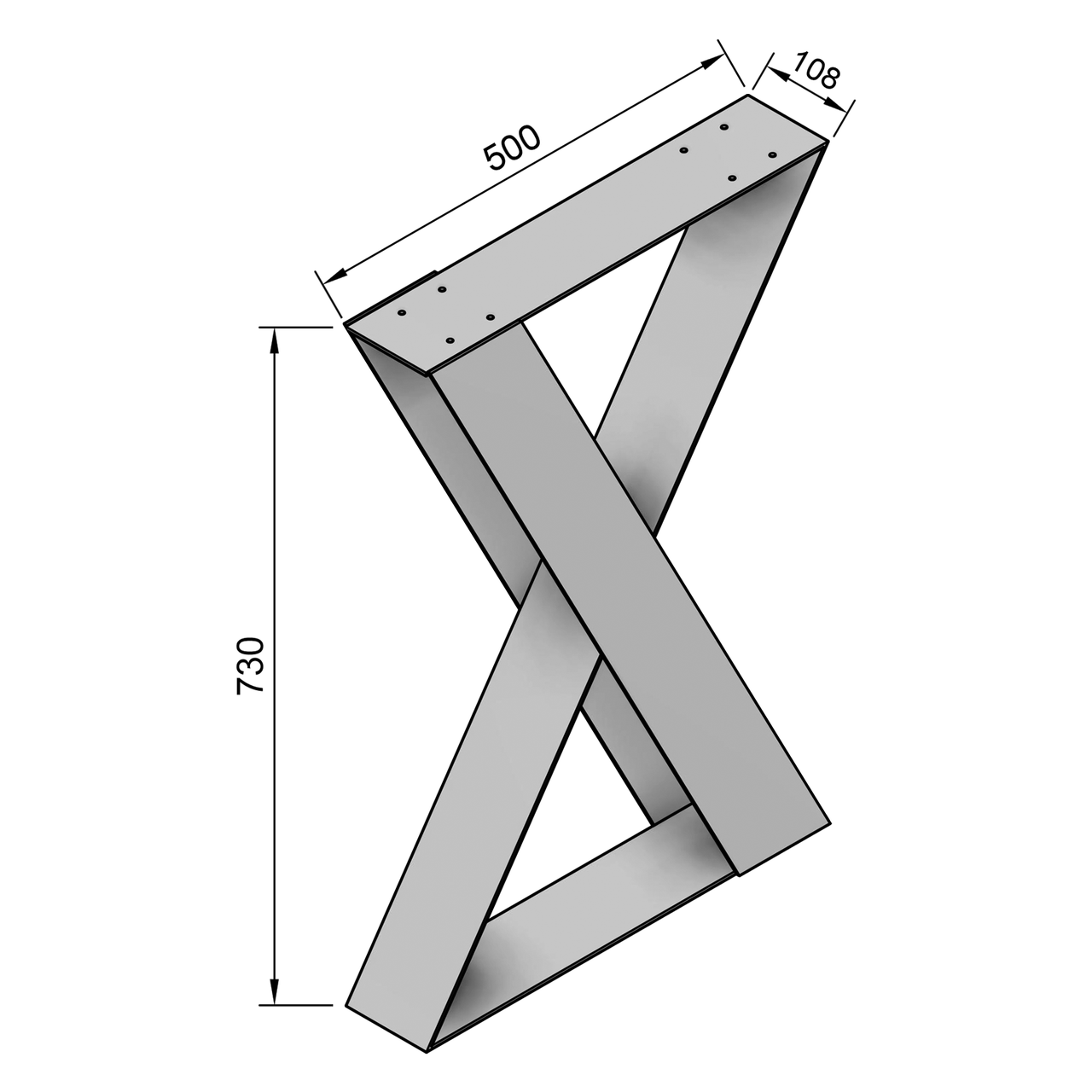 Опора для столу з металу 500х108 мм H 730 мм Золотий (1139) - фото 4 Опора для столу з металу 500х108 мм H 730 мм Золотий (1139) - фото 4
