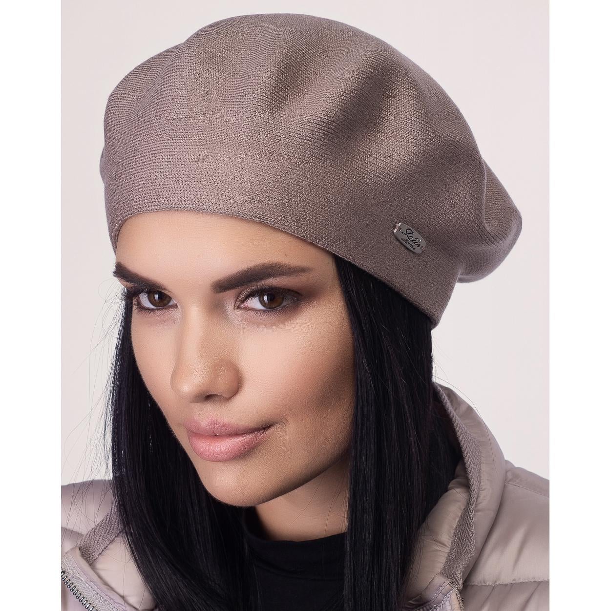 Берет женский Leks Клеопатра двойной шерстяной Темно-бежевый (136197)